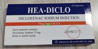 China Diclofenaco sódico Injecção 75 mg / 3 ml fornecedor