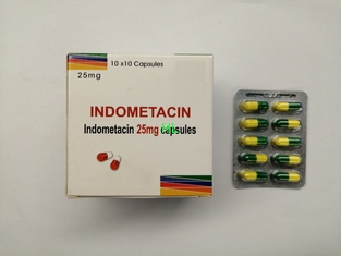 China O Indomethacin encerra 25MG BP/USP Antirheumatics 10*10's/caixa fornecedor