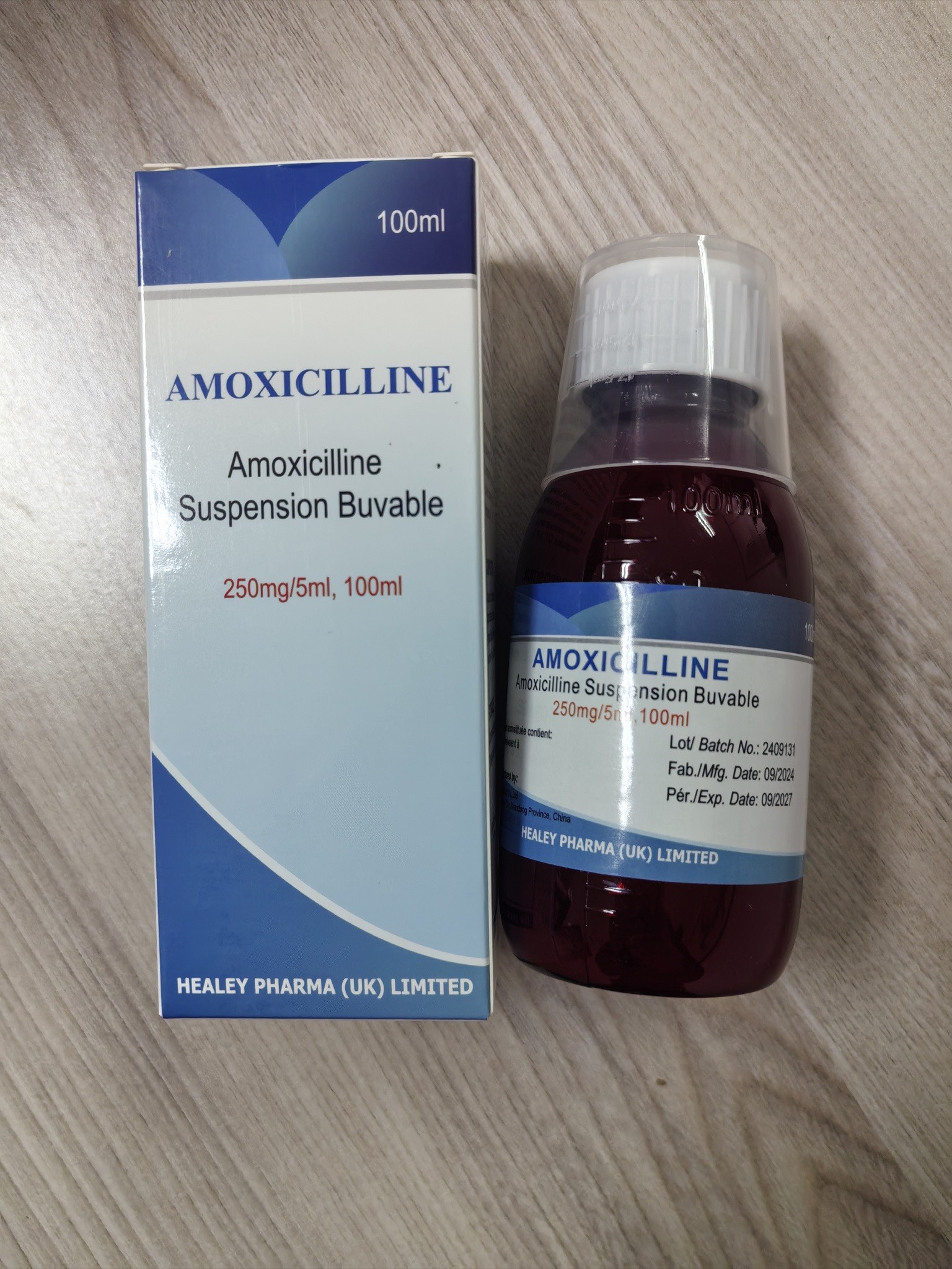 Suspensão seca 250MG da amoxicilina/tratamento de 5ML 100ML das infecções